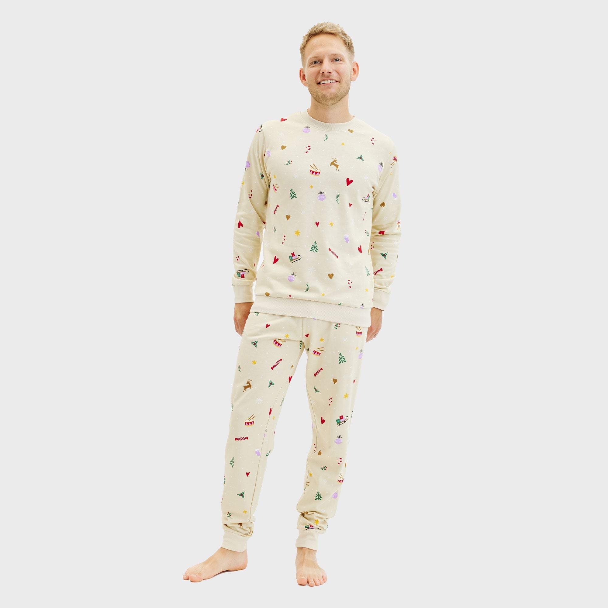 Kerst sweatset beige- Heren.